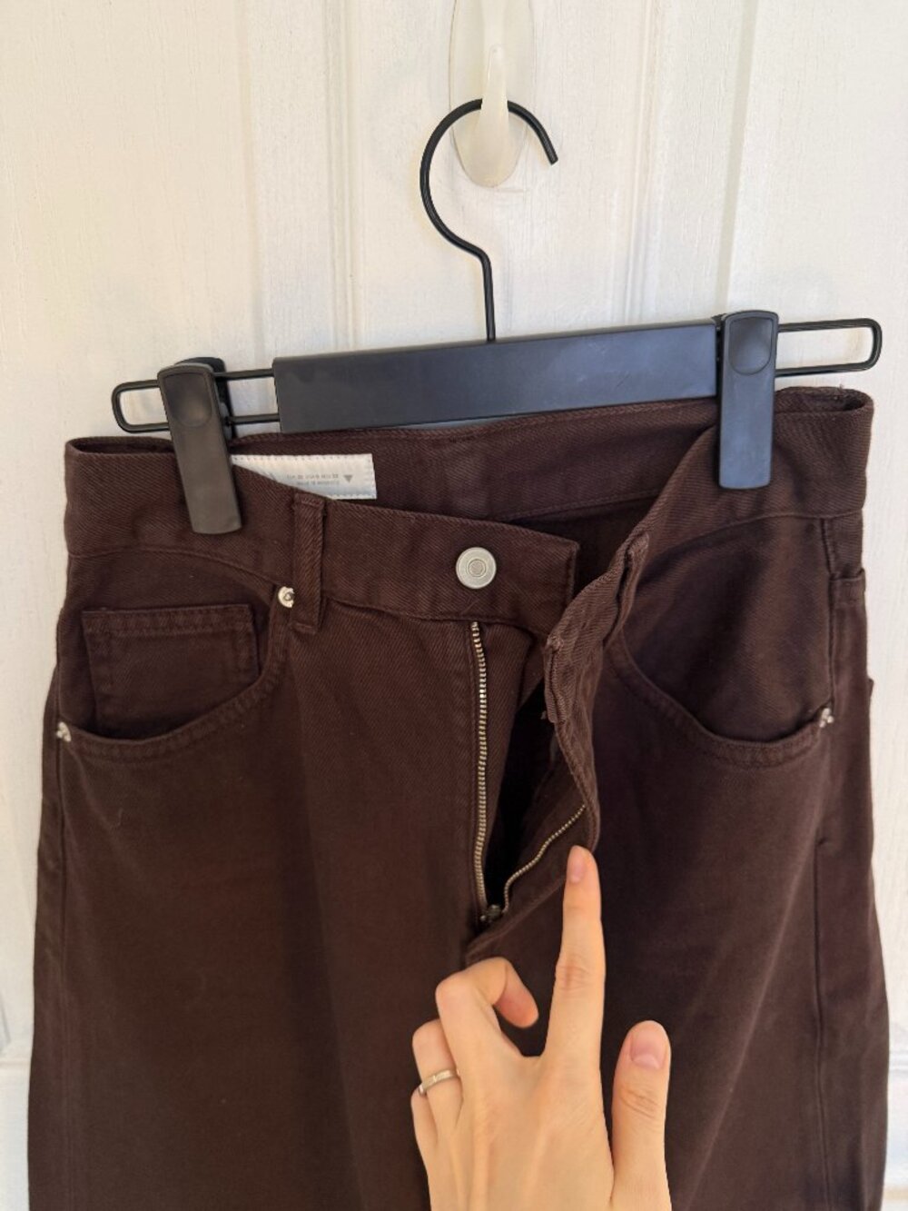 Zara TRF Extra Wide Leg High Waist Jeans in Brown - Picture 4 of 7